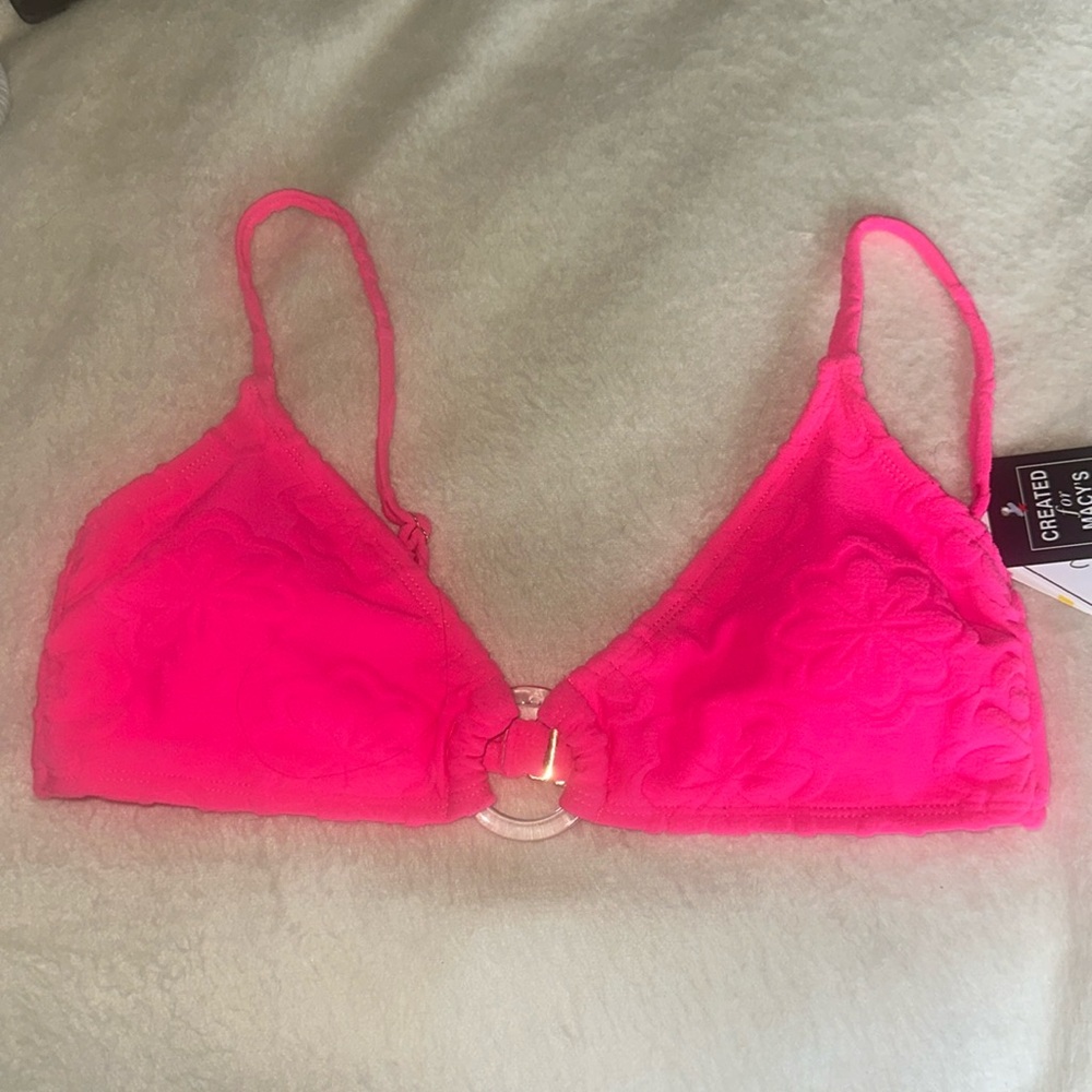 Macy's Salt & Cove Aqua Blue Bikini Top Swimwear in Medium NWT